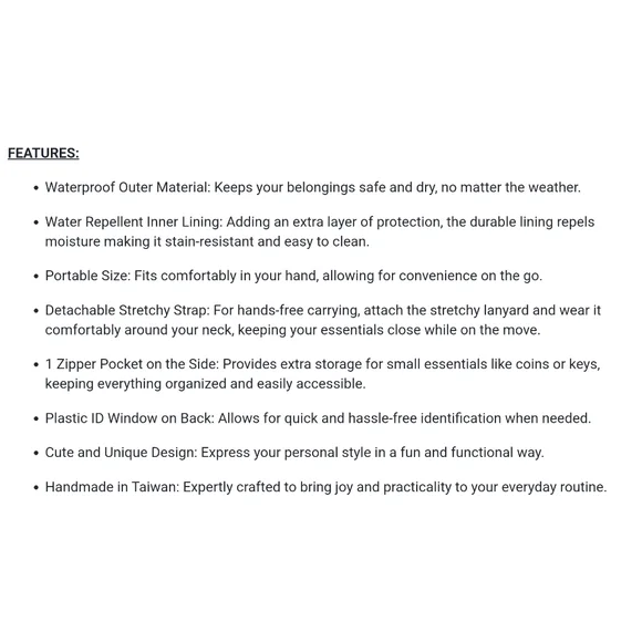 Waterproof Corgi ID Badge Card Holder Coin Purse W/ Stretchy Lanyard - Picture 5 of 9